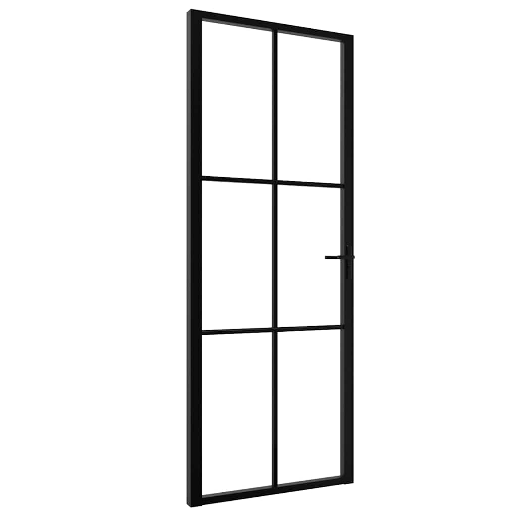 Sobna vrata od stakla ESG i aluminija 76 x 201,5 cm crna