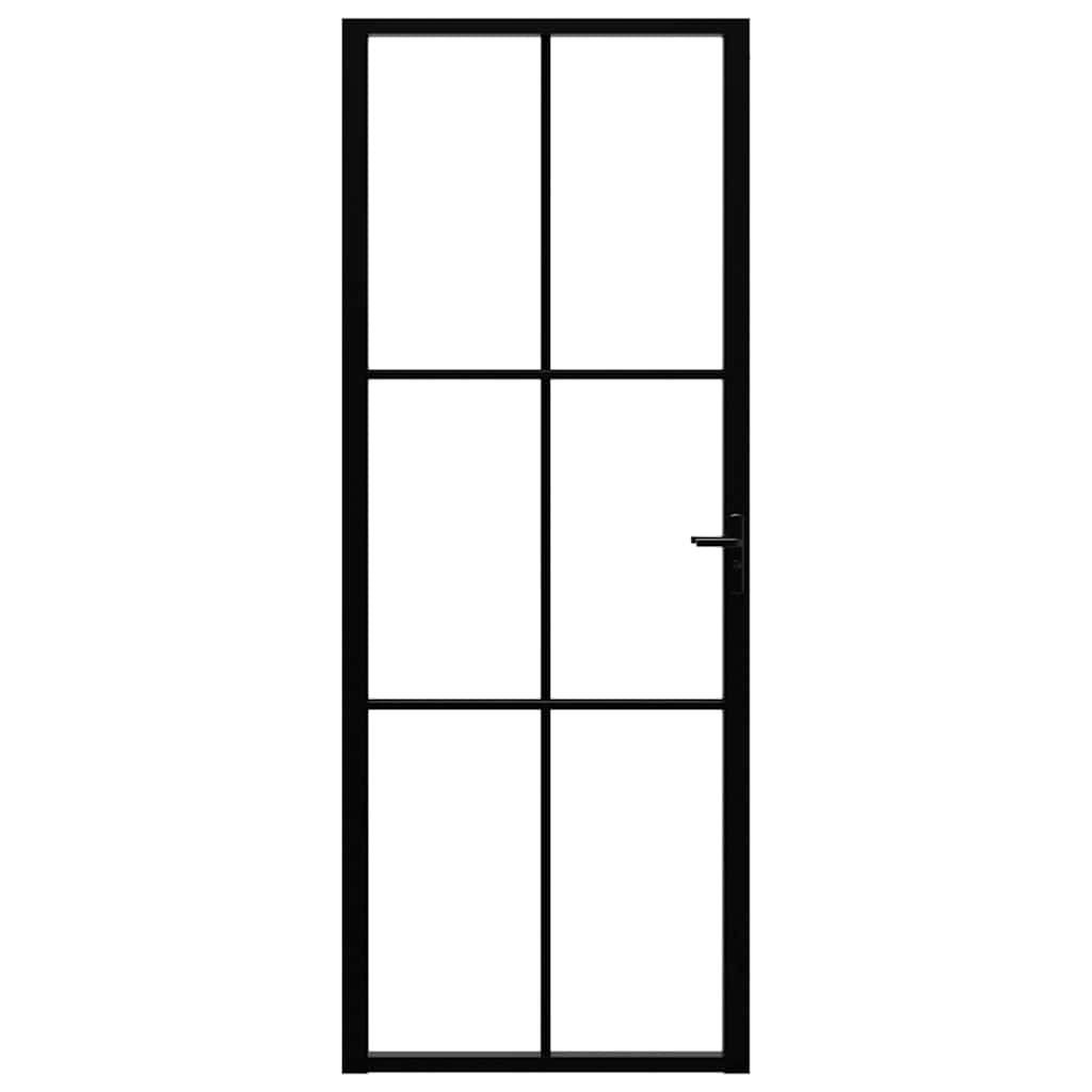 Sobna vrata od stakla ESG i aluminija 76 x 201,5 cm crna