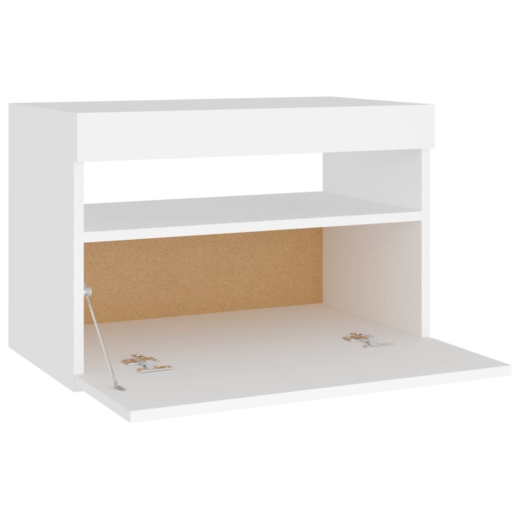 Noćni ormarić LED visoki sjaj bijeli 2 kom 60 x 35 x 40 cm drvo