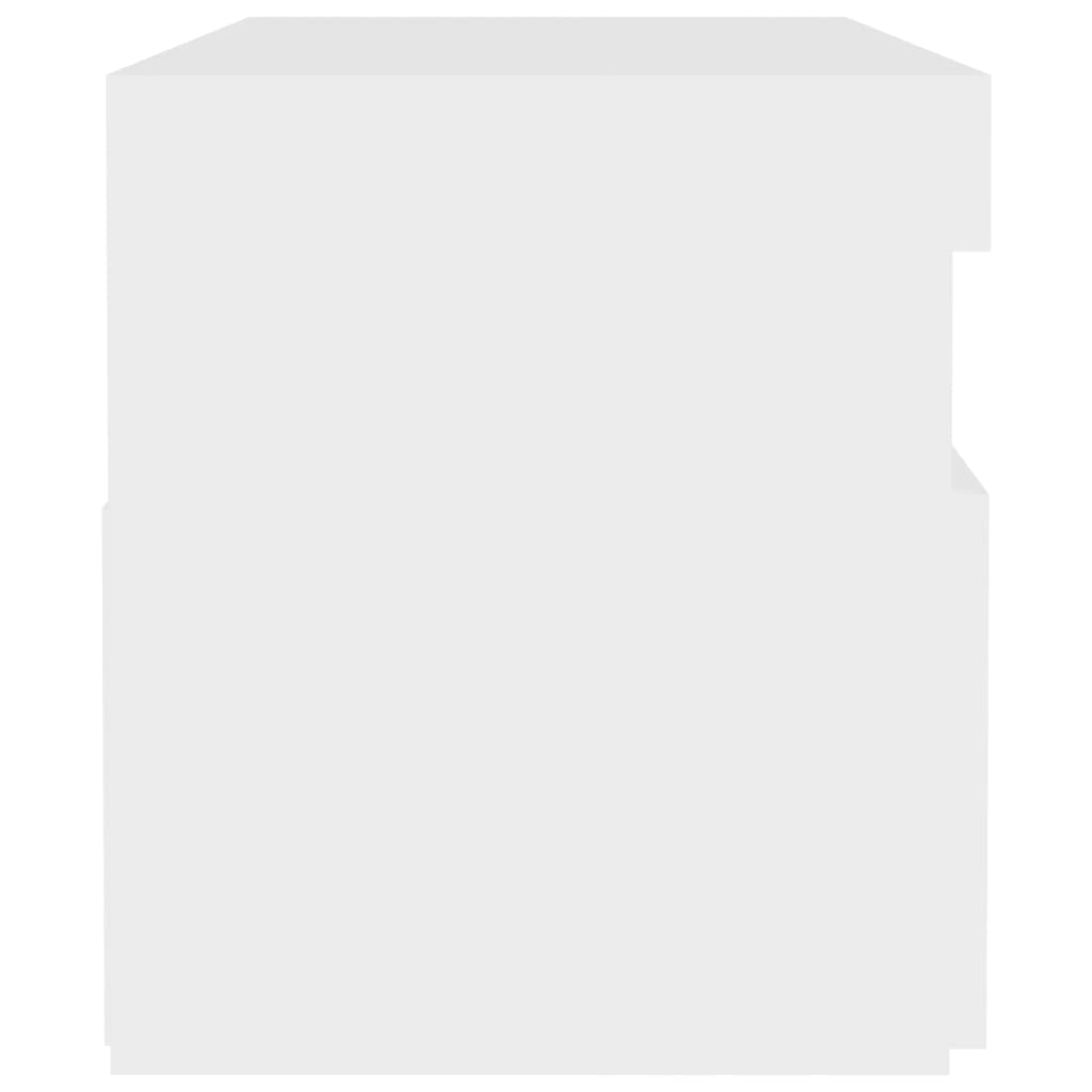 Noćni ormarić LED visoki sjaj bijeli 2 kom 60 x 35 x 40 cm drvo