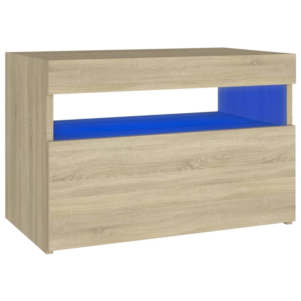 Noćni ormarić LED boja hrasta sonome 60 x 35 x 40 cm drveni