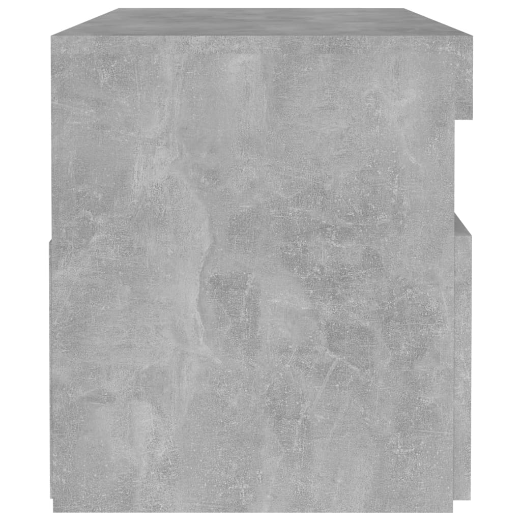 Noćni ormarić s LED svjetlima siva boja betona 60 x 35 x 40 cm