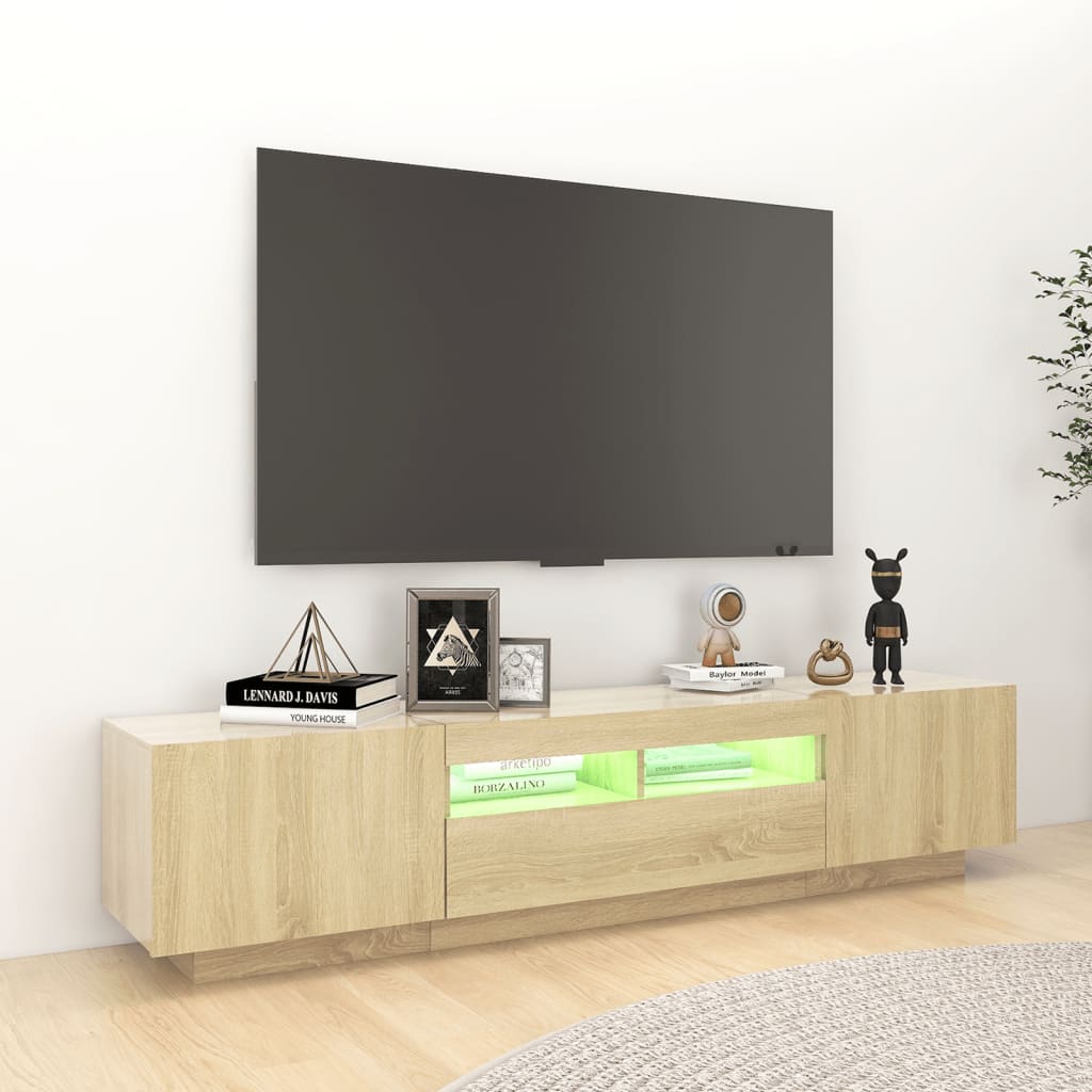 TV ormarić s LED svjetlima boja hrasta sonome 180 x 35 x 40 cm