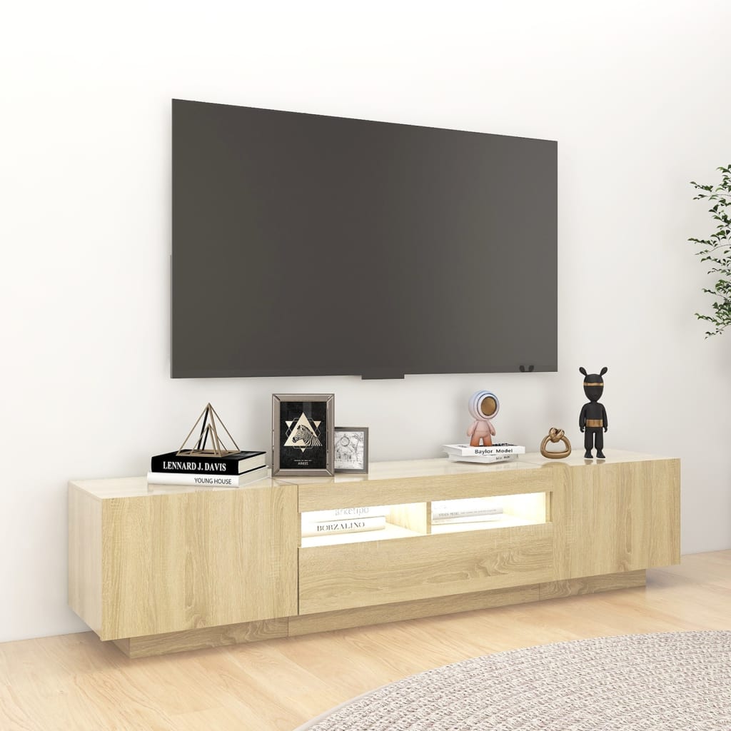 TV ormarić s LED svjetlima boja hrasta sonome 180 x 35 x 40 cm