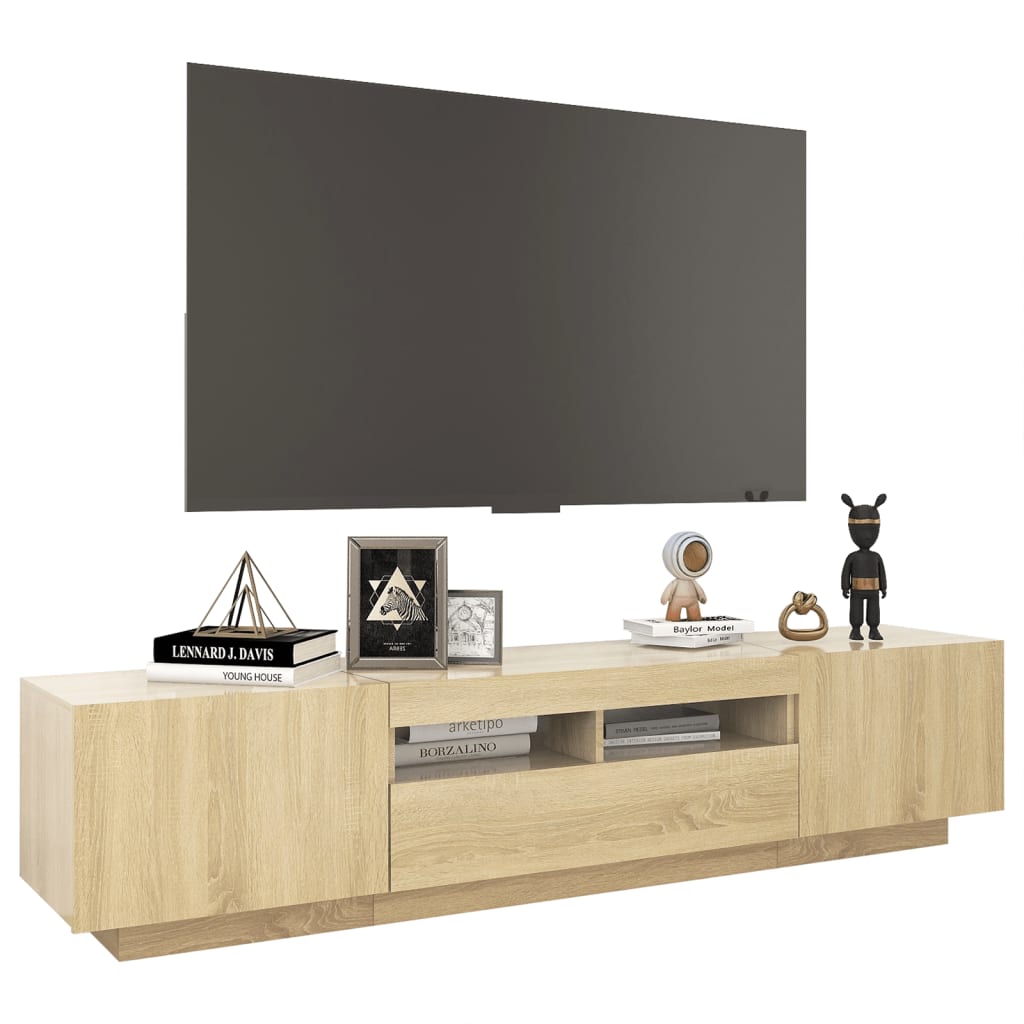 TV ormarić s LED svjetlima boja hrasta sonome 180 x 35 x 40 cm