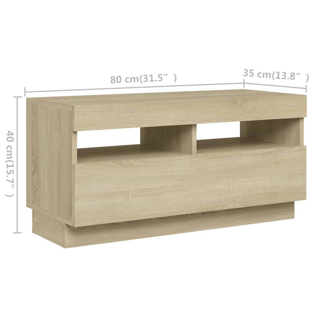 TV ormarić s LED svjetlima boja hrasta sonome 180 x 35 x 40 cm