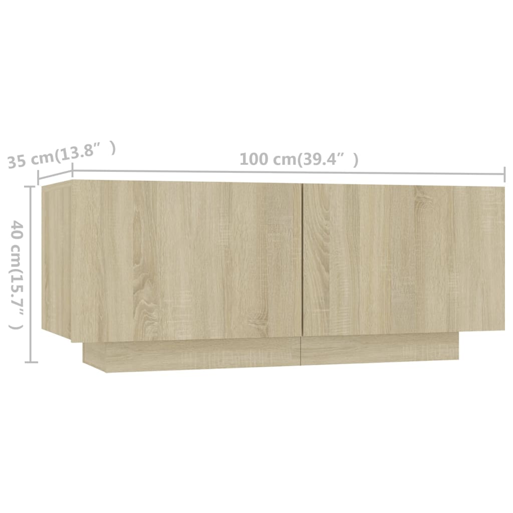 TV ormarić s LED svjetlima boja hrasta sonome 180 x 35 x 40 cm