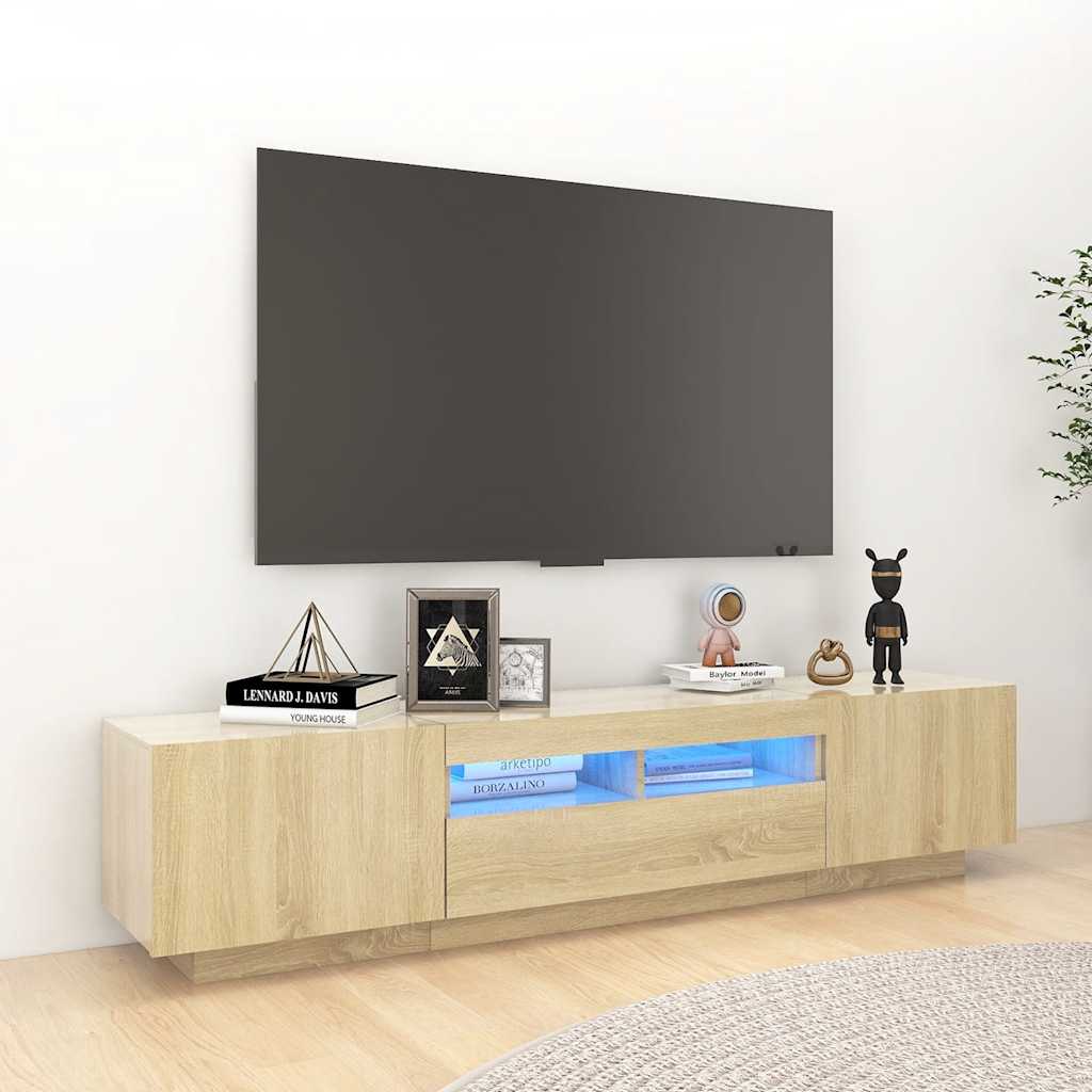 TV ormarić s LED svjetlima boja hrasta sonome 180 x 35 x 40 cm