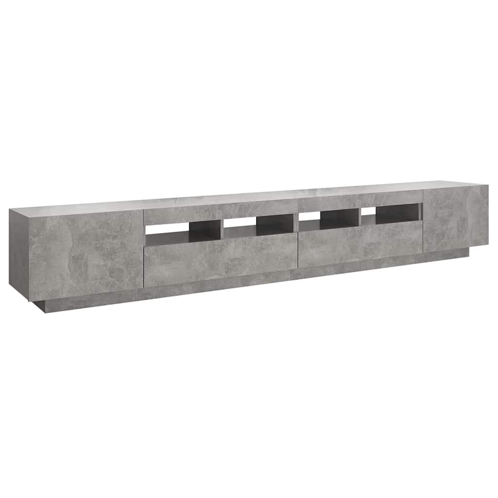 TV ormarić s LED svjetlima siva boja betona 260 x 35 x 40 cm