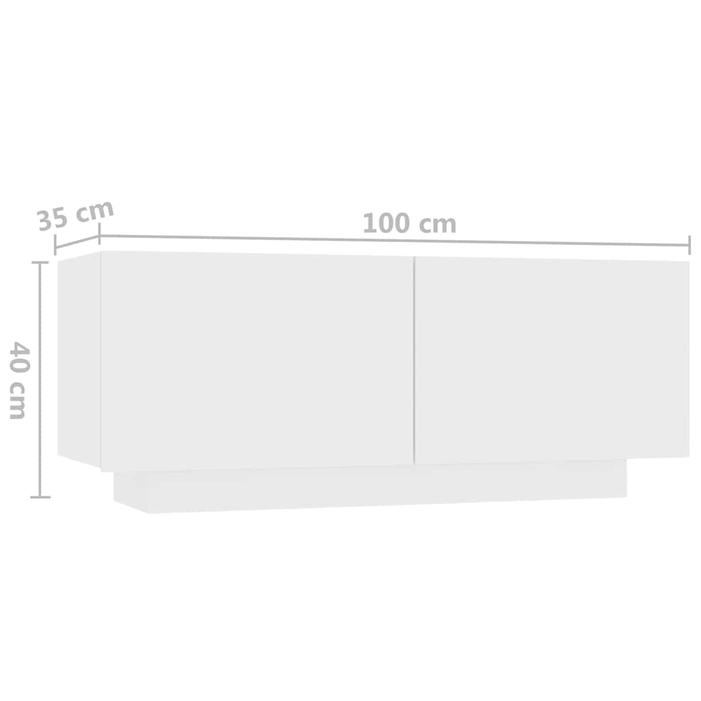 TV ormarić s LED svjetlima bijeli 300 x 35 x 40 cm