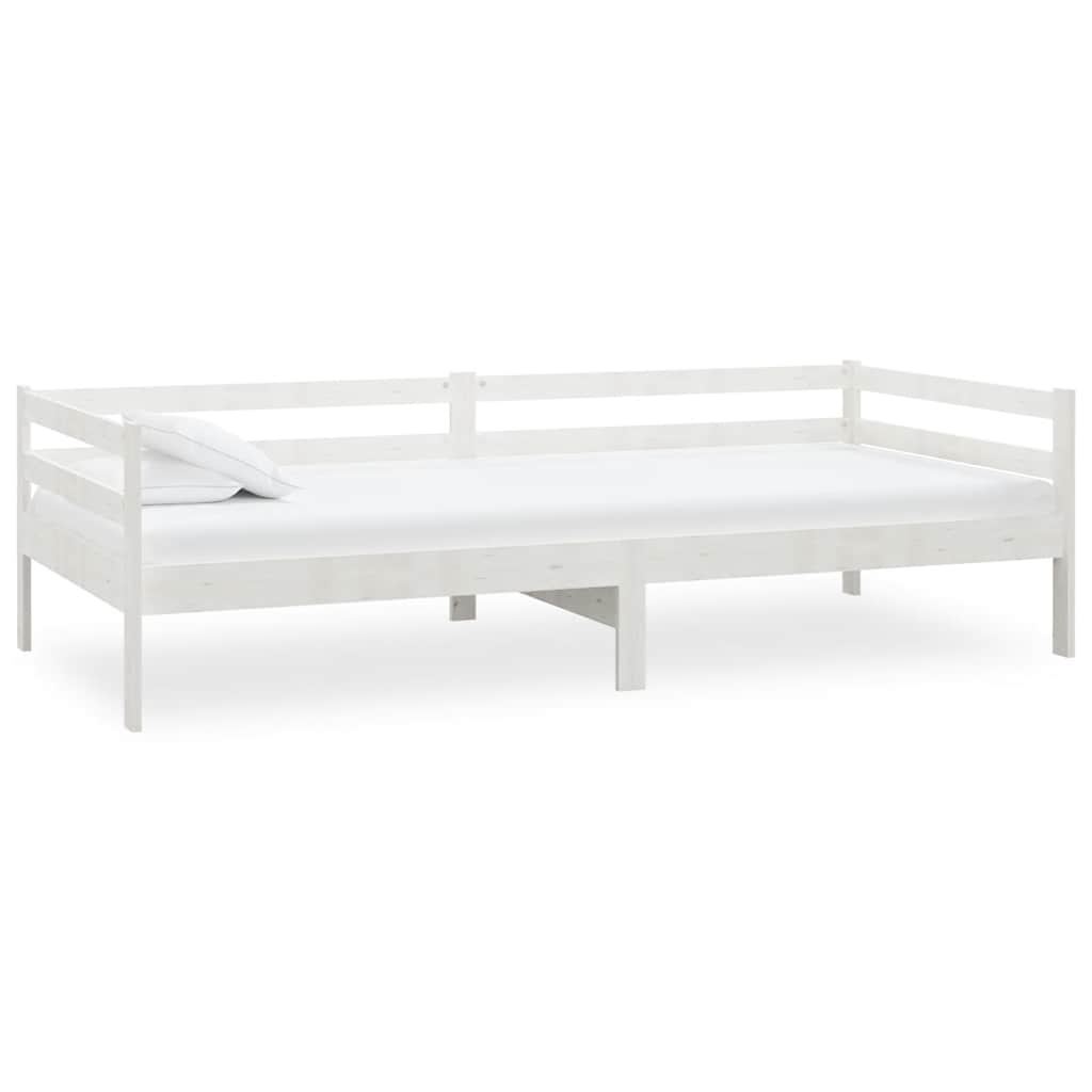 Dnevni ležaj od masivne borovine bijeli 90 x 200 cm