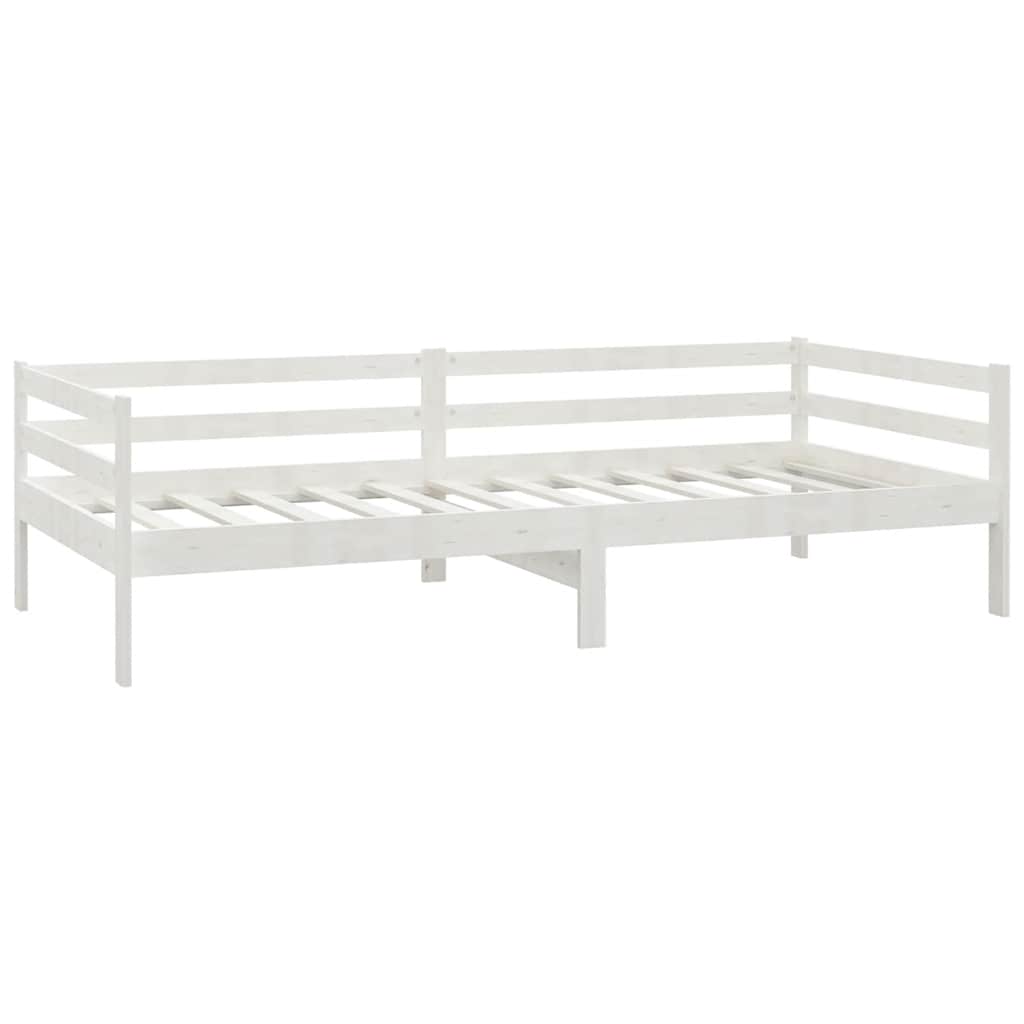 Dnevni ležaj od masivne borovine bijeli 90 x 200 cm