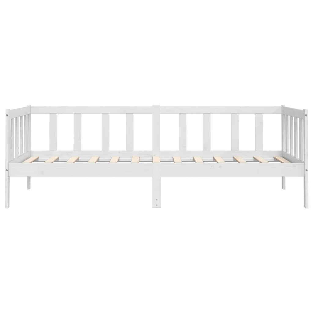 Dnevni ležaj od masivne borovine bijeli 90 x 200 cm