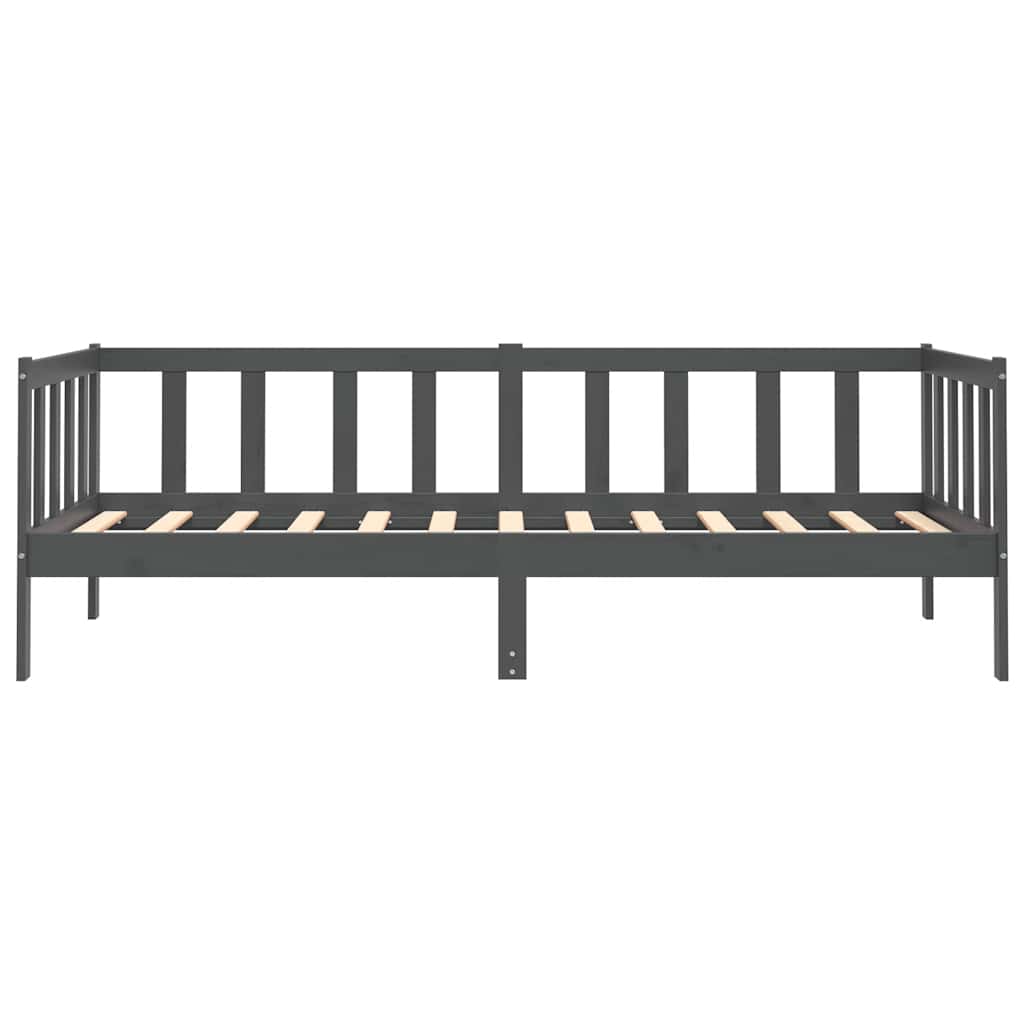 Dnevni ležaj od masivne borovine sivi 90 x 200 cm