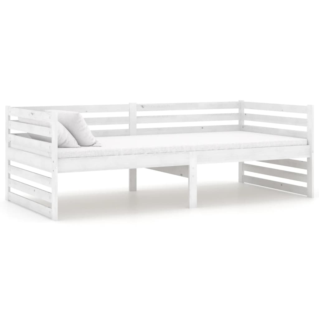 Dnevni ležaj od masivne borovine bijeli 90 x 200 cm