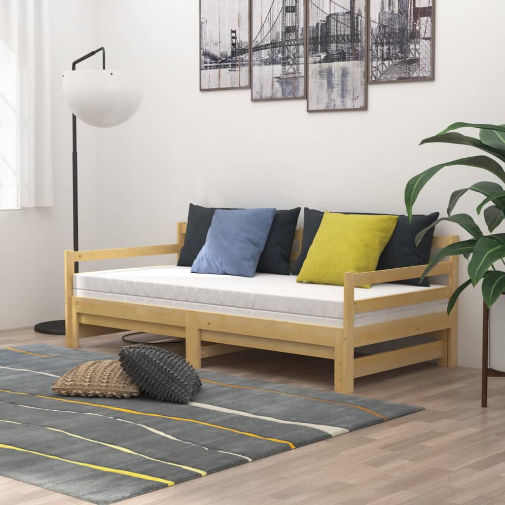 Dnevni krevet na izvlačenje 2 x (90 x 200) cm masivna borovina