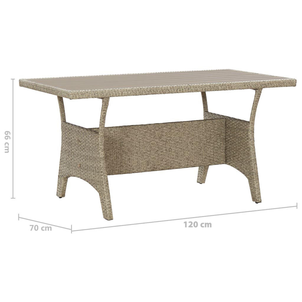 Vrtni stol sivi 120 x 70 x 66 cm od poliratana