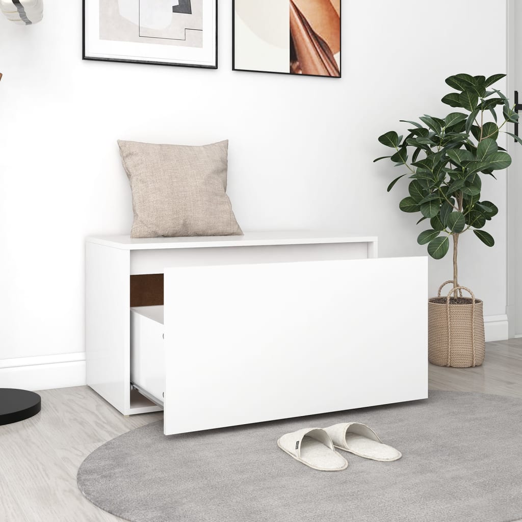Klupa za hodnik 80 x 40 x 45 cm bijela od konstruiranog drva