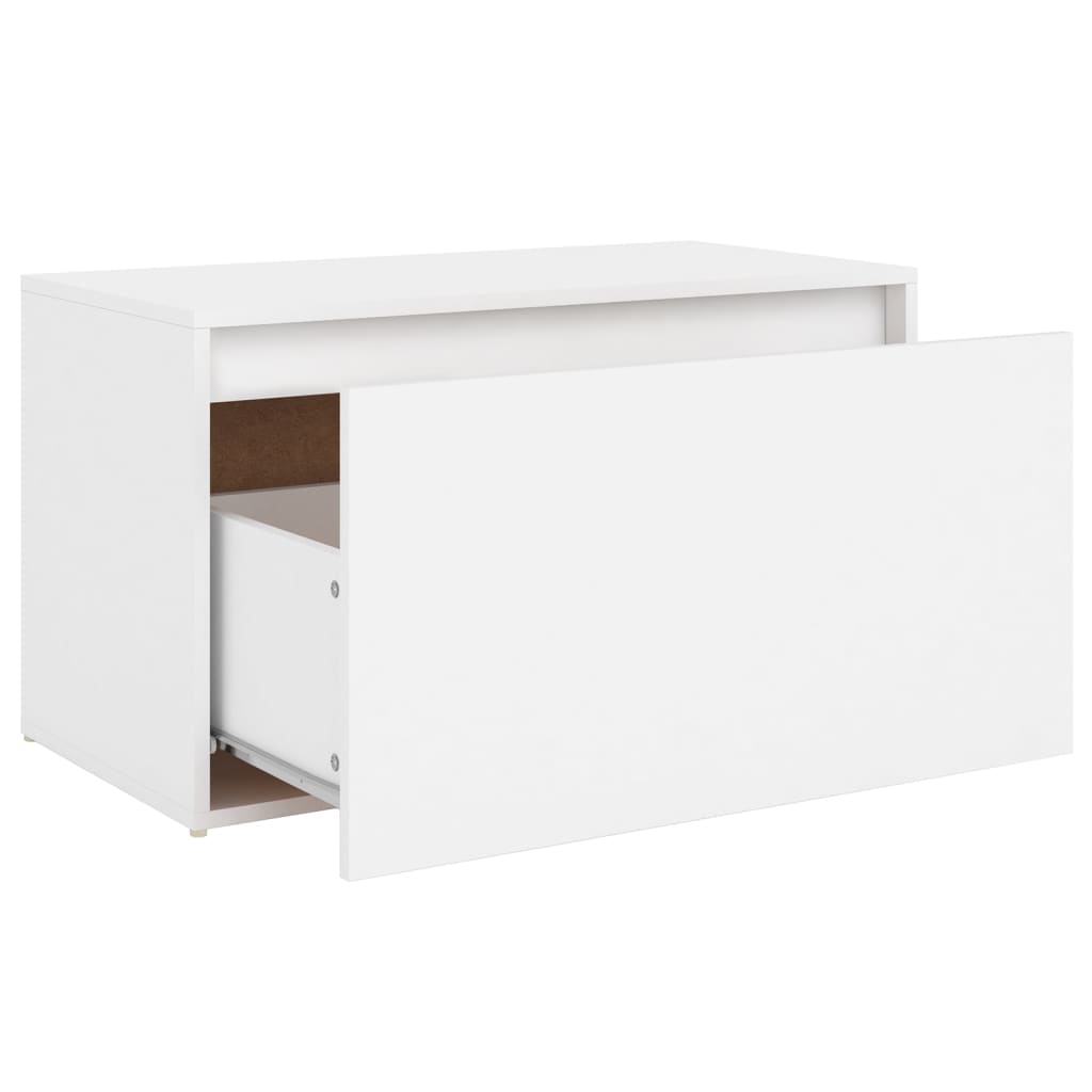 Klupa za hodnik 80 x 40 x 45 cm bijela od konstruiranog drva