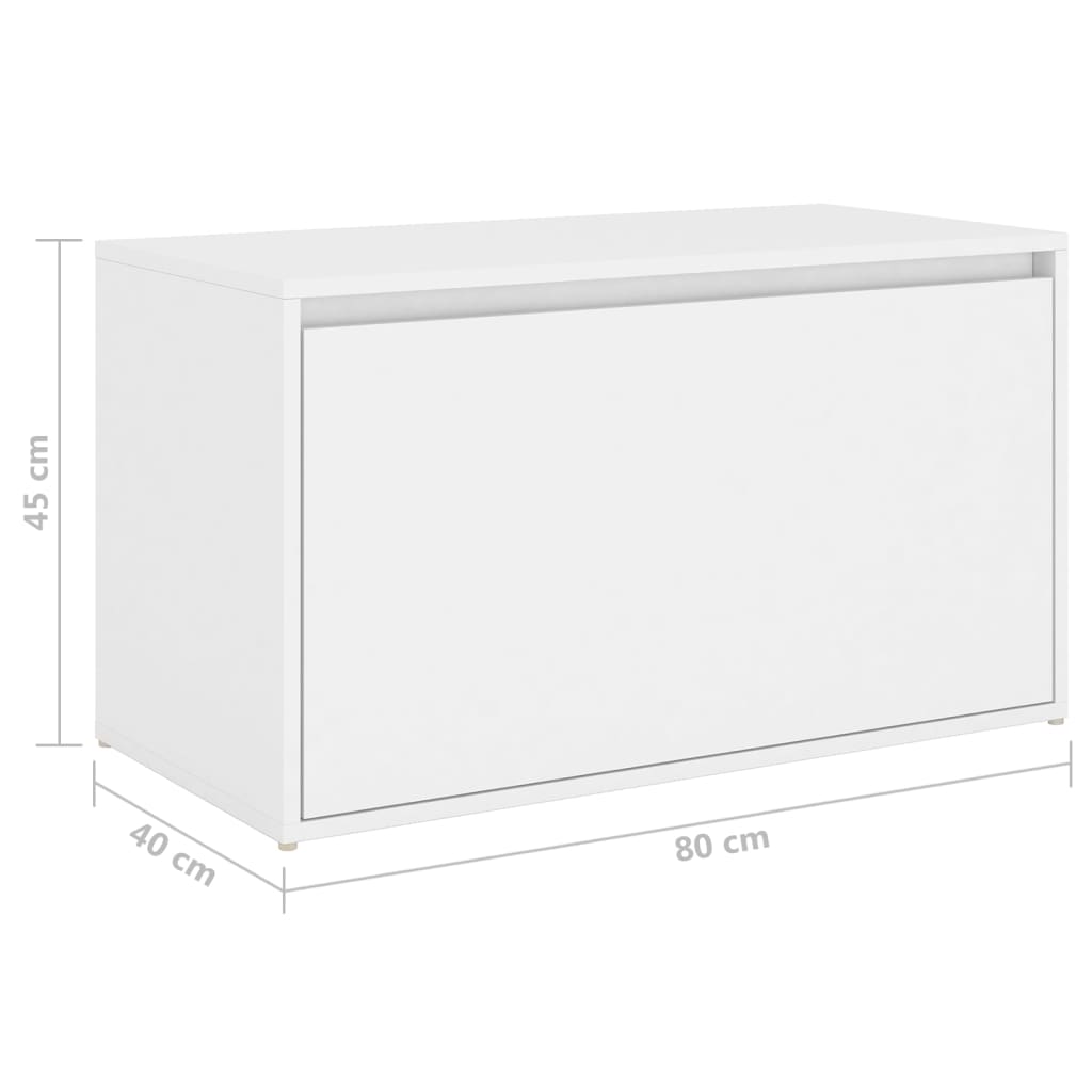 Klupa za hodnik 80 x 40 x 45 cm bijela od konstruiranog drva