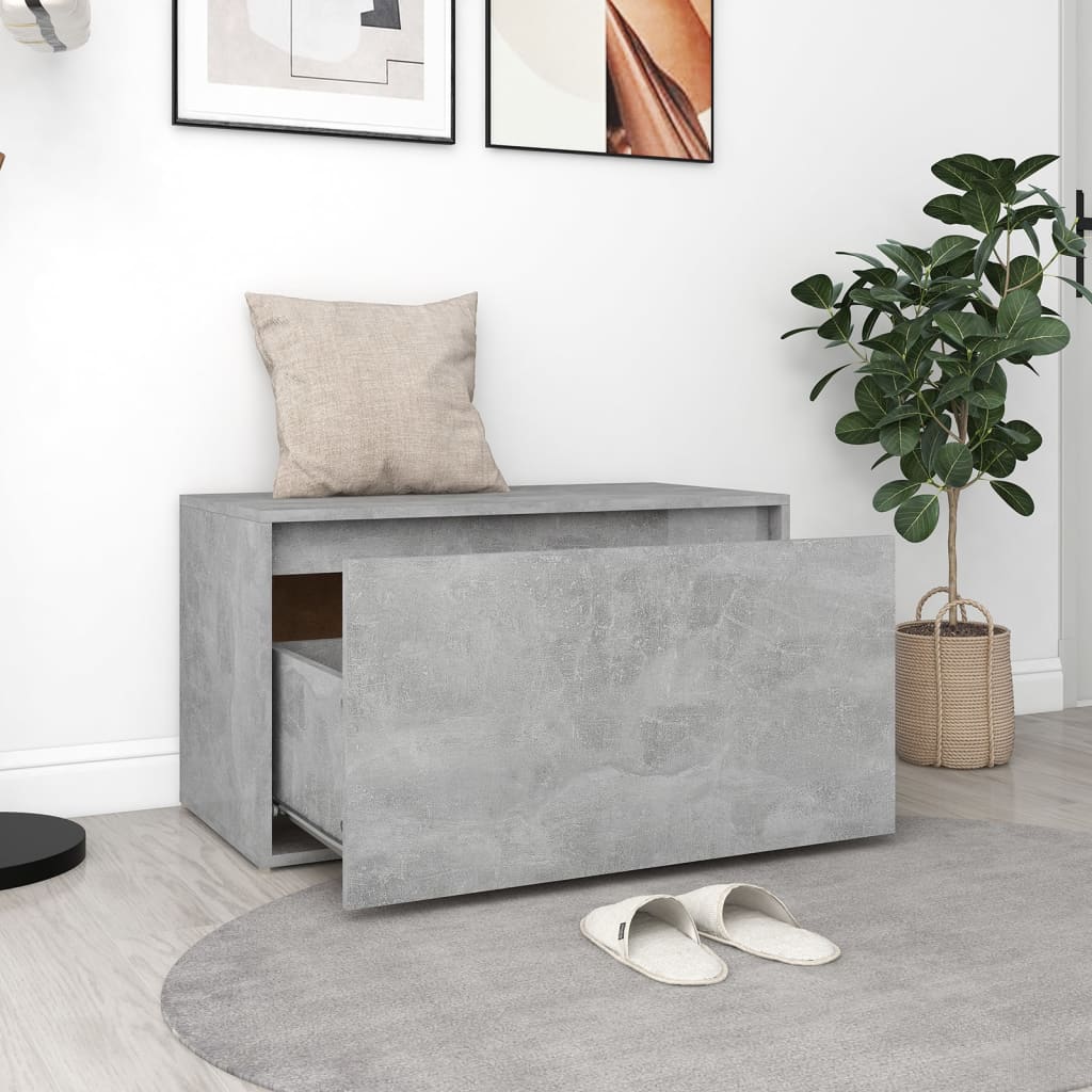 Klupa za hodnik 80 x 40 x 45 cm boja betona konstruirano drvo