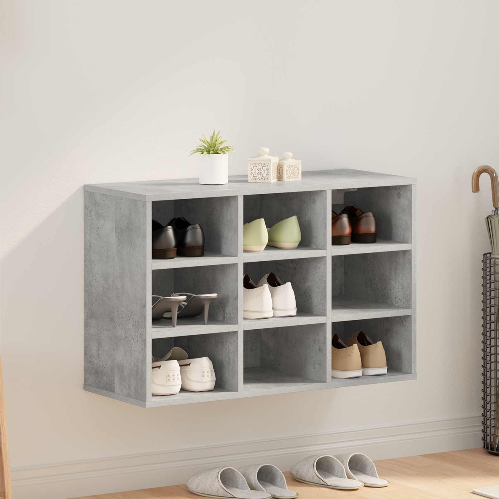 Ormar za cipele Beton siva 77,5 x 30 x 51 cm Konstruirano drvo