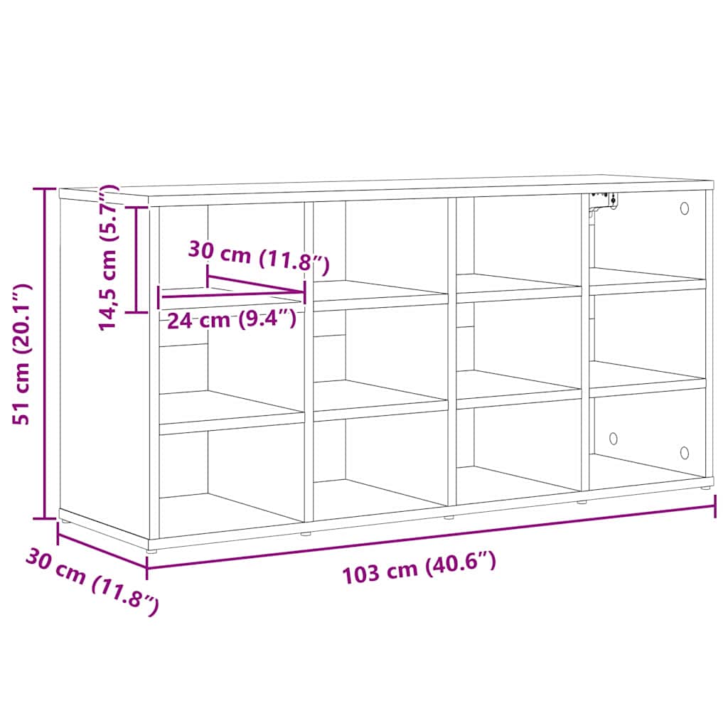 Ormar za cipele Sonoma hrast 103 x 30 x 51 cm Konstruirano drvo