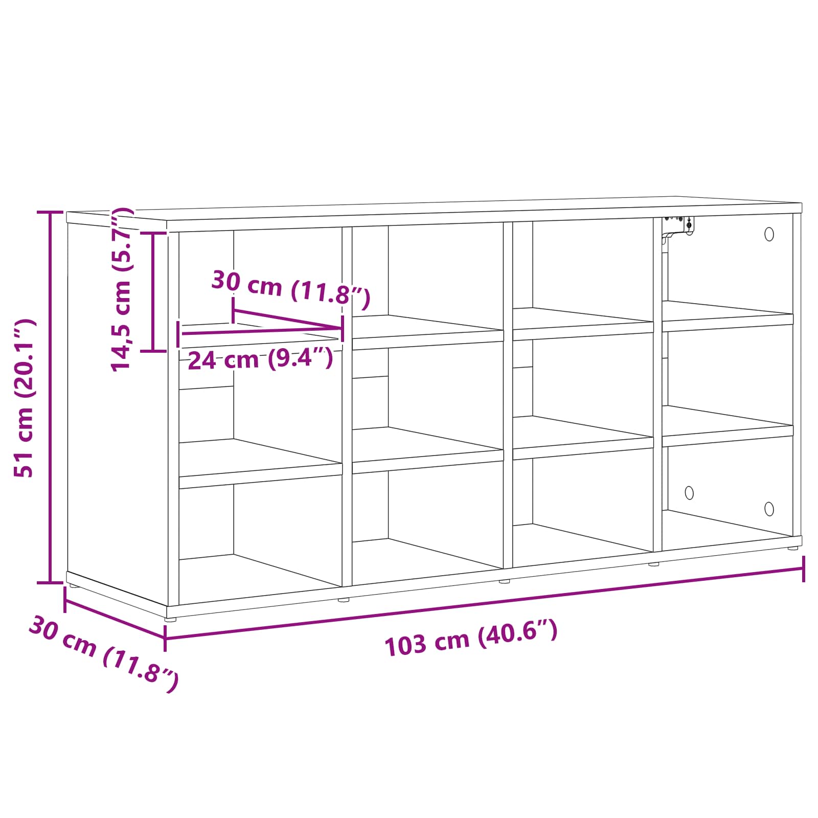 Ormar za cipele Sonoma hrast 103 x 30 x 51 cm Konstruirano drvo