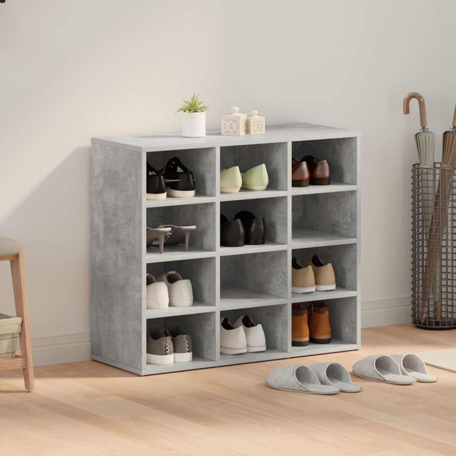Ormar za cipele Beton siva 77,5 x 30 x 67 cm Konstruirano drvo