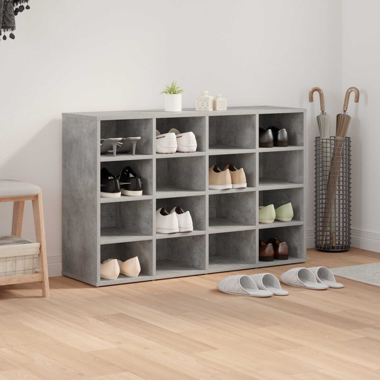 Ormar za cipele Beton siva 103 x 30 x 67 cm Konstruirano drvo