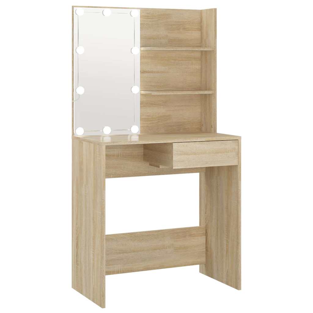 Toaletni stolić LED boja hrasta sonome 74,5 x 40 x 141 cm
