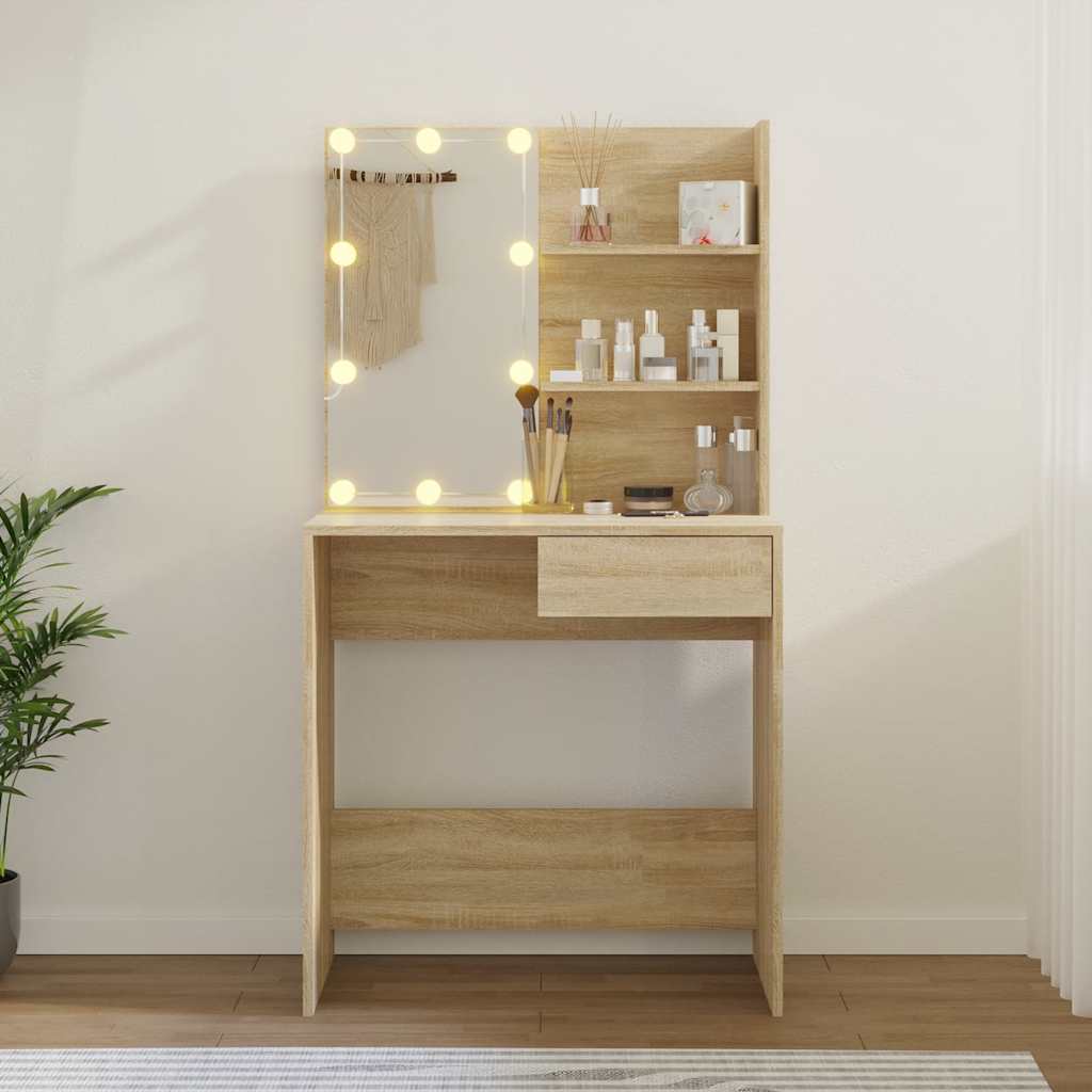 Toaletni stolić LED boja hrasta sonome 74,5 x 40 x 141 cm