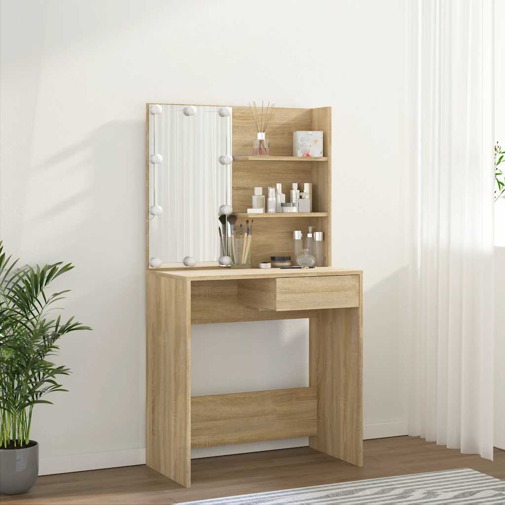 Toaletni stolić LED boja hrasta sonome 74,5 x 40 x 141 cm