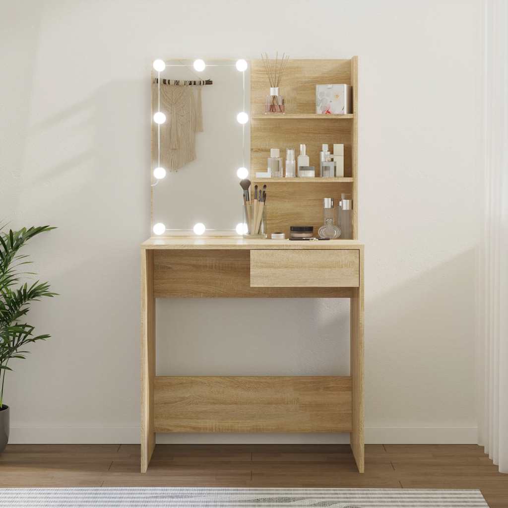 Toaletni stolić LED boja hrasta sonome 74,5 x 40 x 141 cm