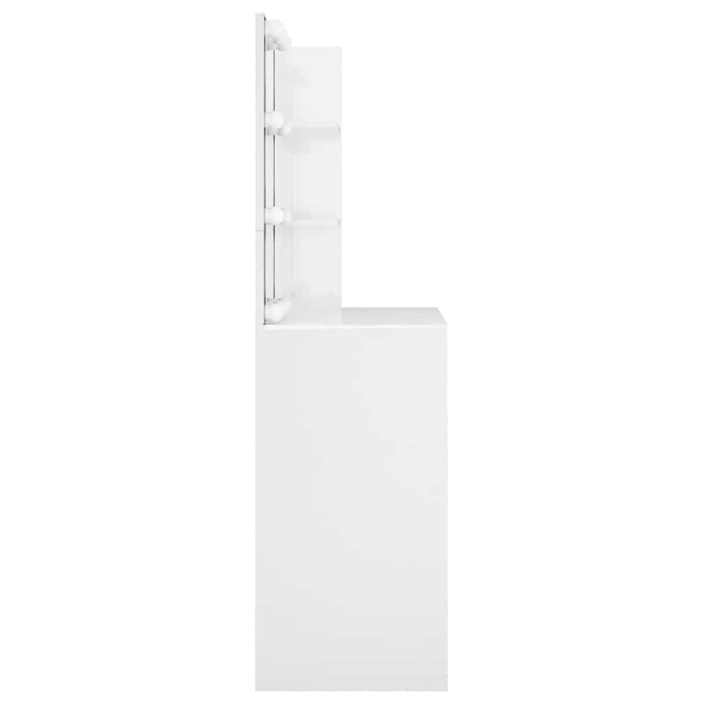 Toaletni stolić s LED svjetlima sjajni bijeli 74,5x40x141 cm