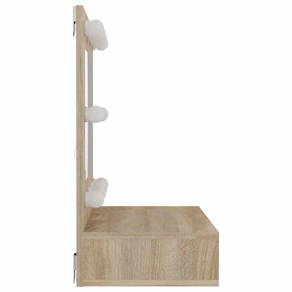 Ormarić s ogledalom LED boja hrasta sonome 60 x 31,5 x 62 cm