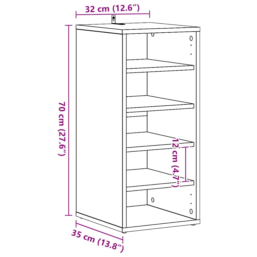 Ormarići za cipele 2 kom crni 31,5x35x70 cm konstruirano drvo