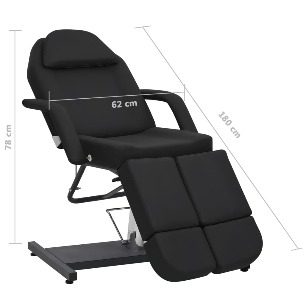 Kozmetička stolica od umjetne kože crna 180 x 62 x 78 cm