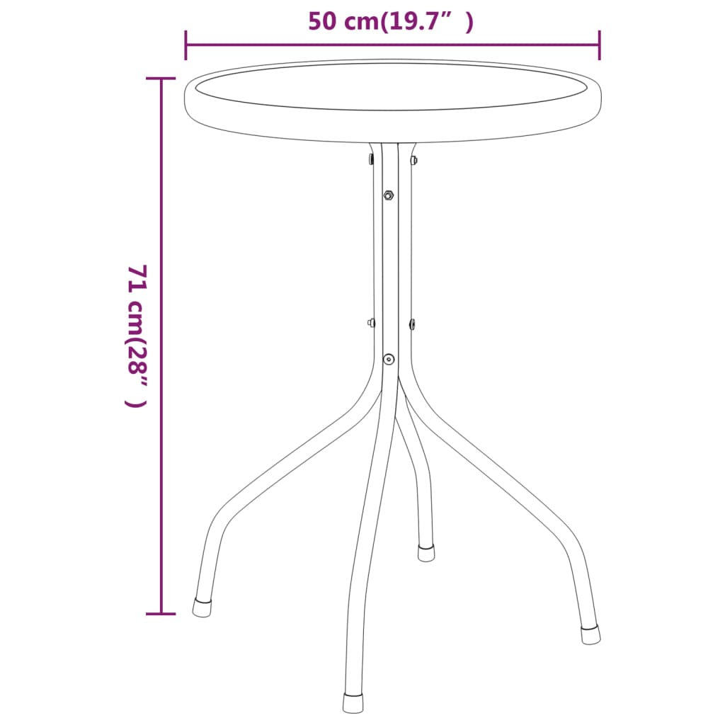 Vrtni stol Ø 50 x 71 cm čelični antracit