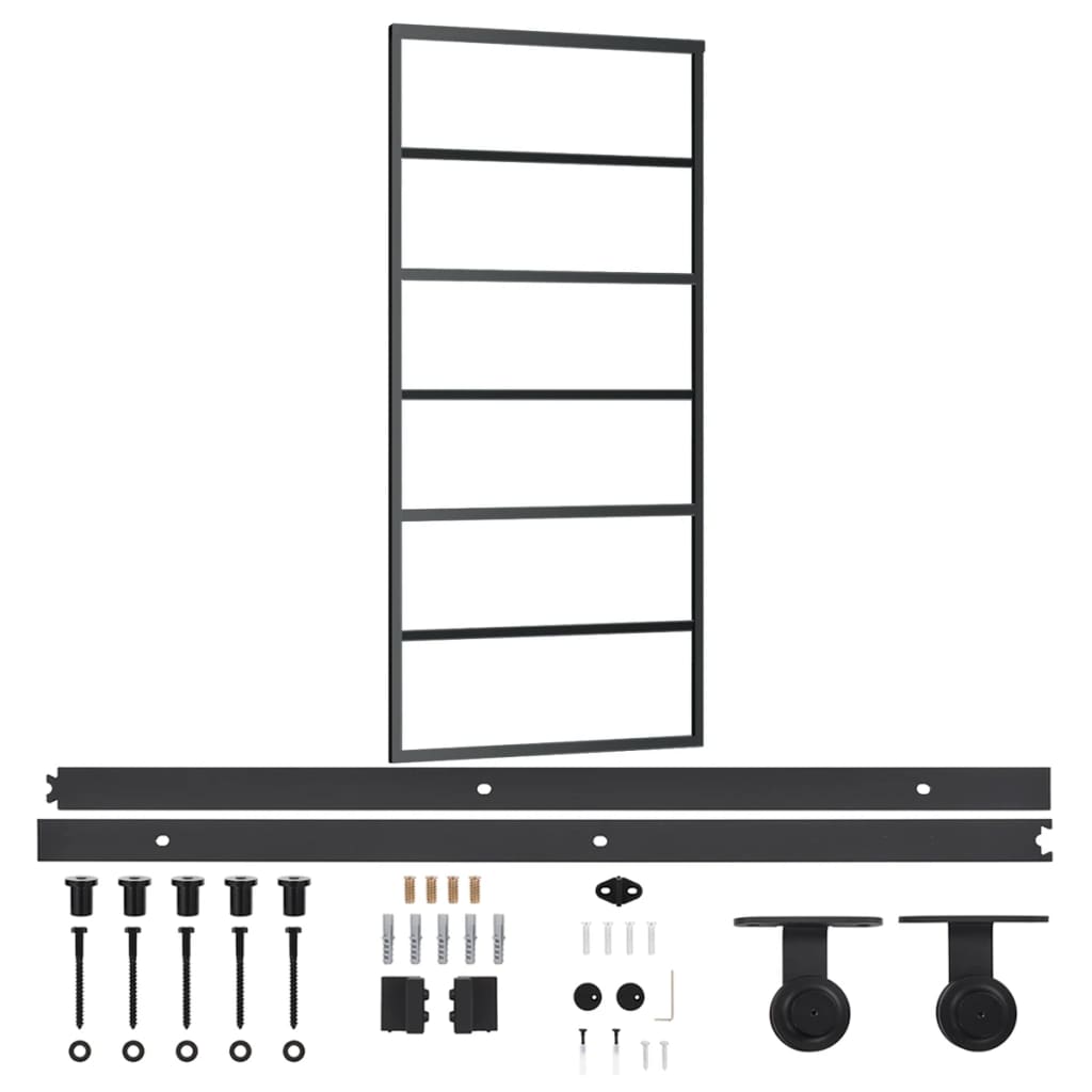 Klizna vrata s priborom ESG staklo i aluminij 90 x 205 cm