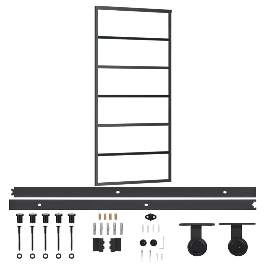 Klizna vrata s priborom ESG staklo i aluminij 90 x 205 cm