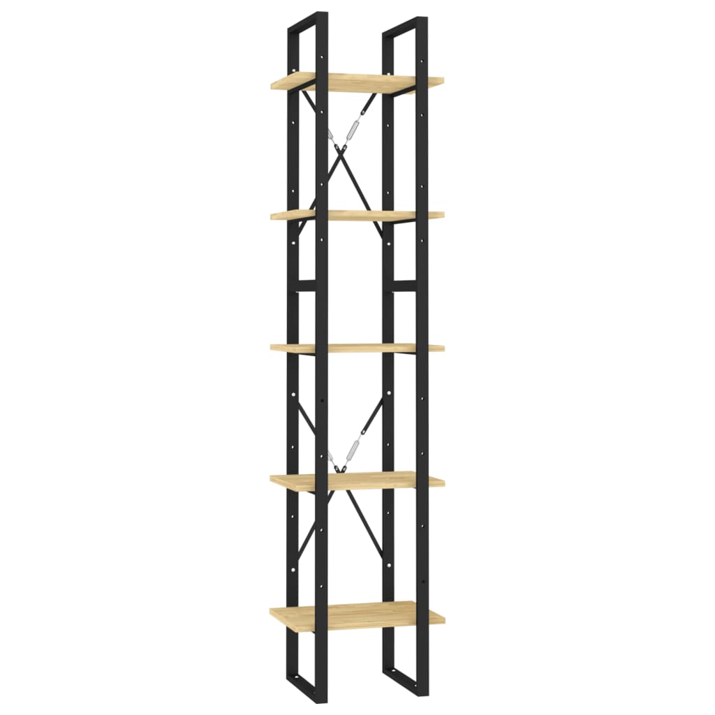 Ormarić za knjige s 5 razina 40 x 30 x 175 cm od borovine