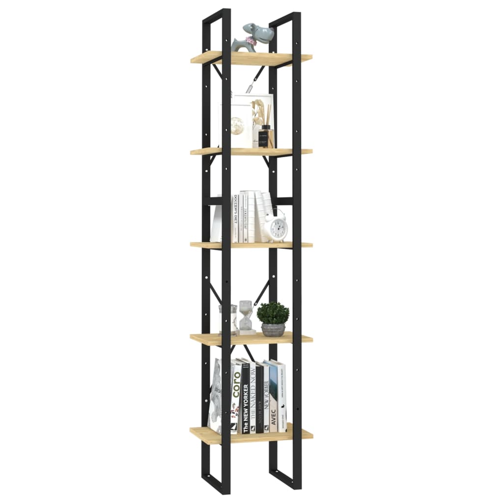 Ormarić za knjige s 5 razina 40 x 30 x 175 cm od borovine