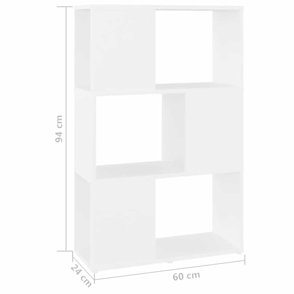 Ormarić za knjige / sobna pregrada bijeli 60x24x94 cm drveni