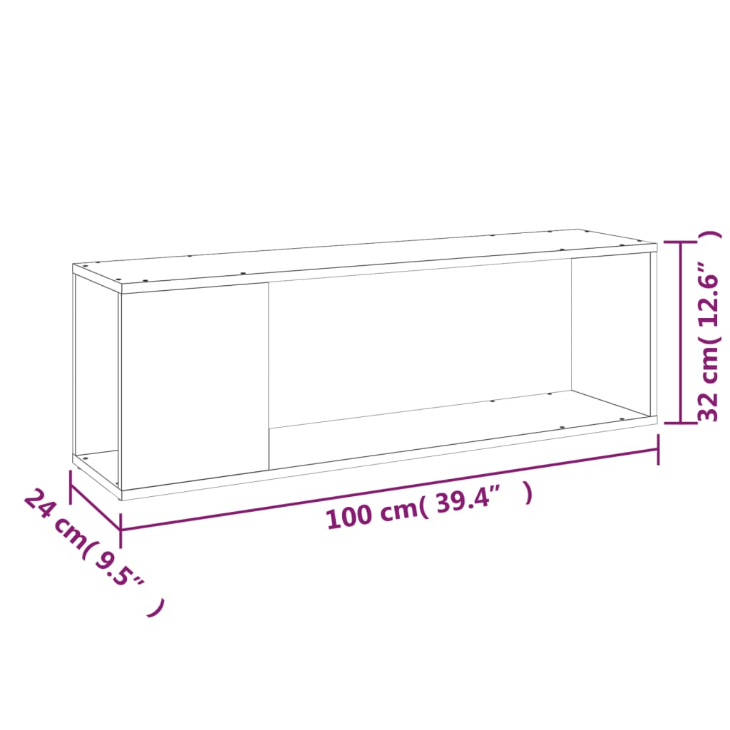 TV ormarić bijeli 100 x 24 x 32 cm od konstruiranog drva