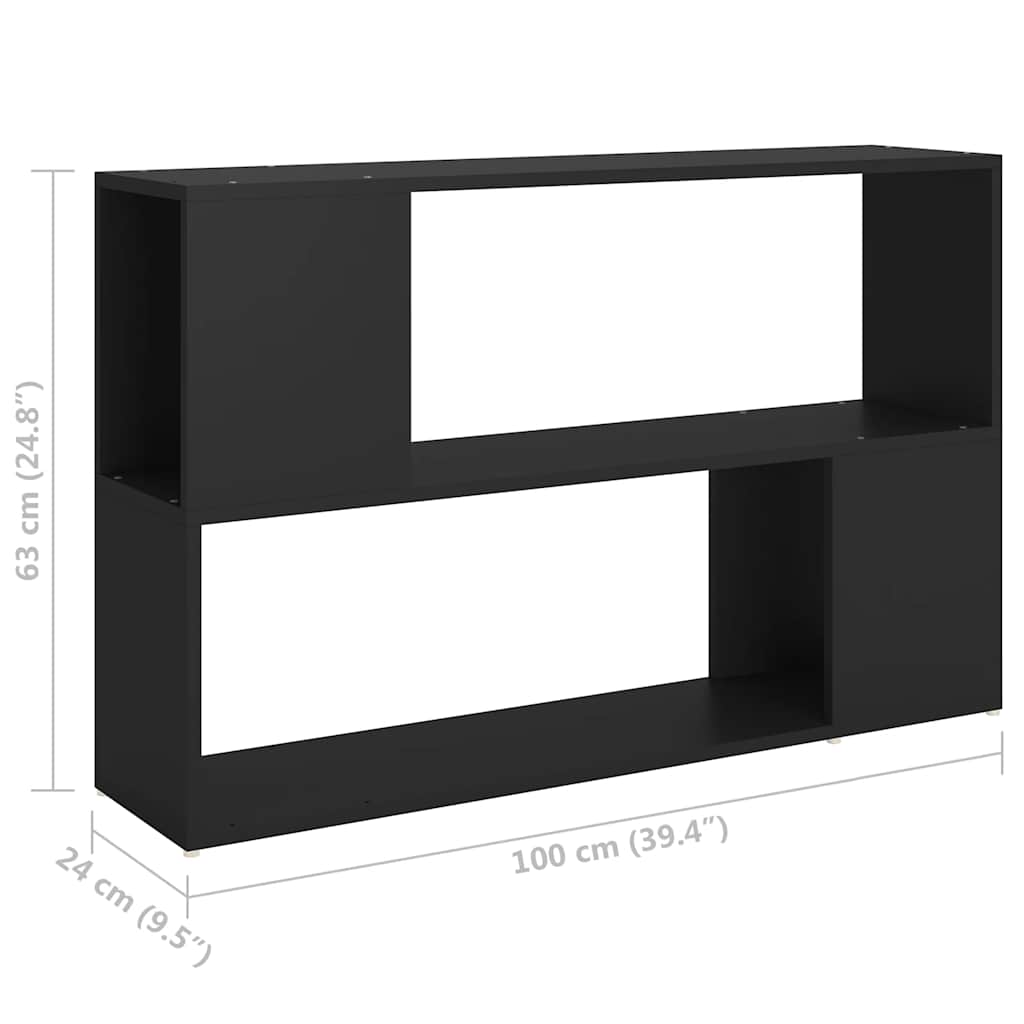 Ormarić za knjige crni 100 x 24 x 63 cm od konstruiranog drva