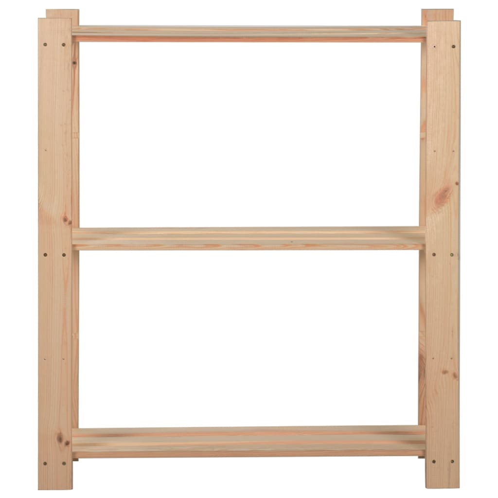 Stalak za pohranu s 3 razine 80 x 28,5 x 90 cm masivna borovina