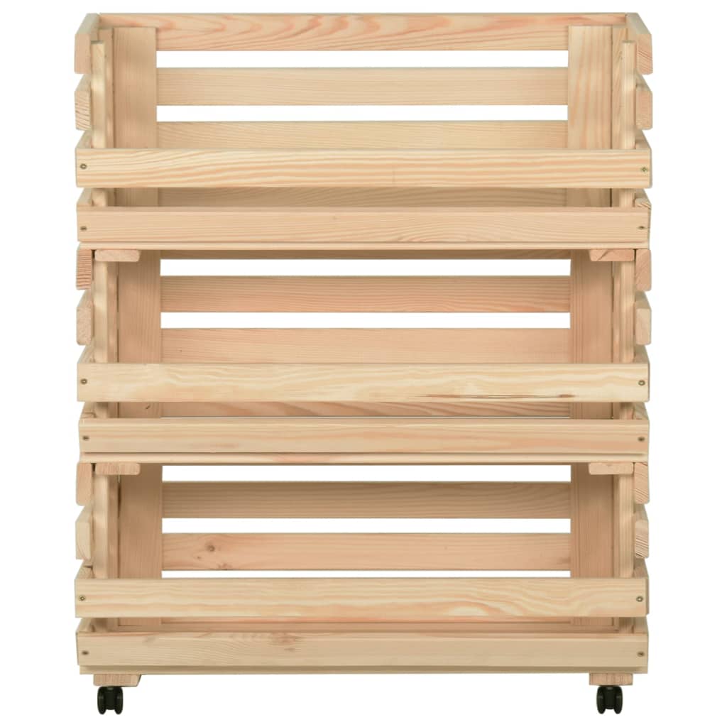 Kolica za povrće 77 x 30 x 80 cm od masivne borovine