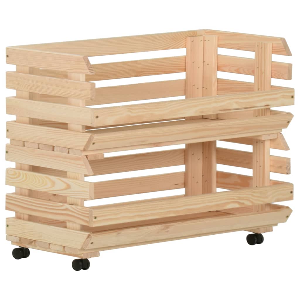 Kolica za povrće 77 x 30 x 80 cm od masivne borovine