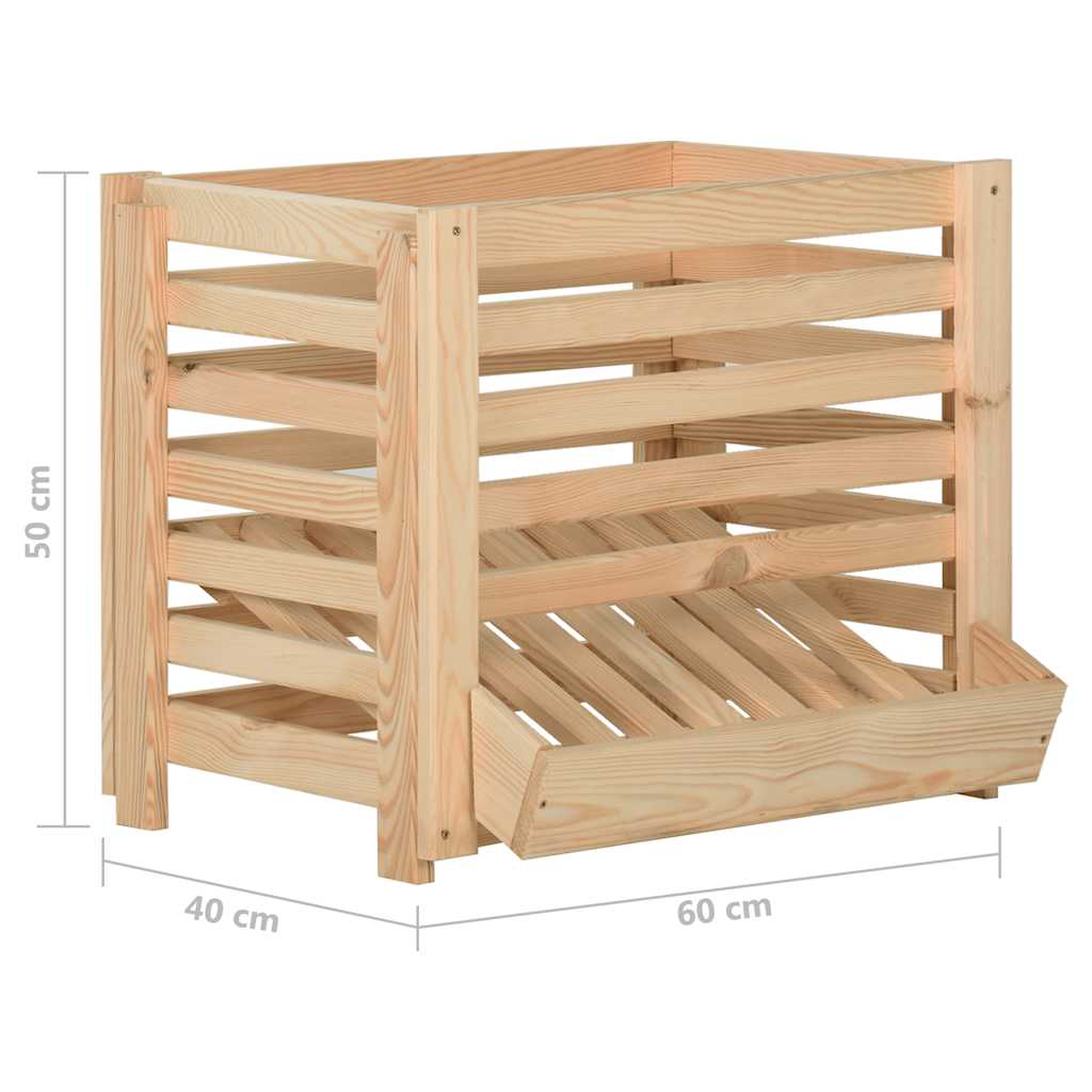 Kutija za krumpire 60 x 40 x 50 cm od masivne borovine